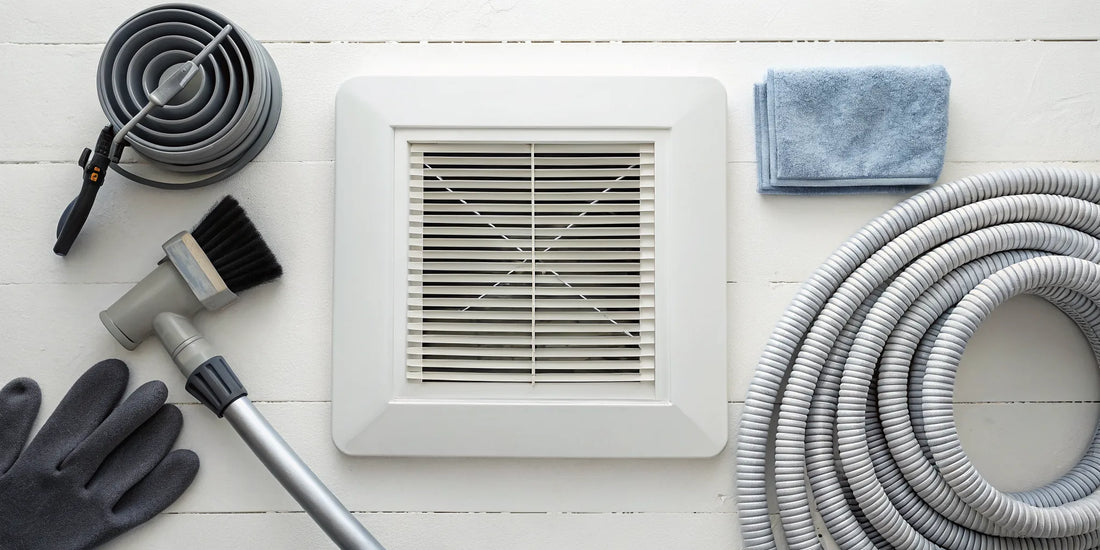 A variety of vent cleaner tools and brushes for cleaning different home vents.