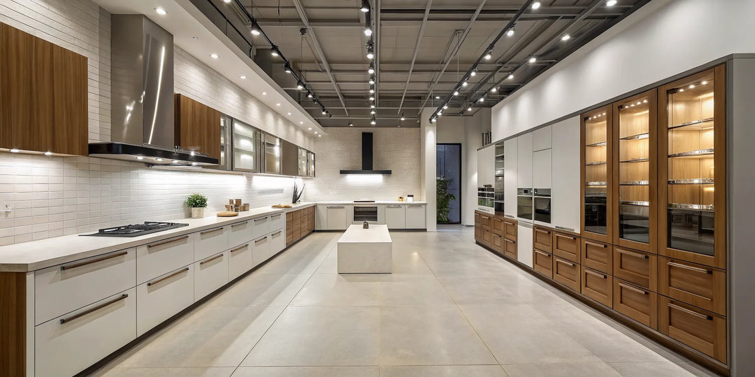A wall-mounted kitchen hood, a common type, installed over a range in a modern kitchen.