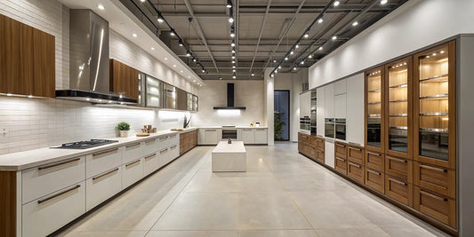A wall-mounted kitchen hood, a common type, installed over a range in a modern kitchen.