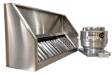 Airsupply 6 ft Type I stainless steel exhaust hood and E-DUC1010 2050 CFM upblast fan kit